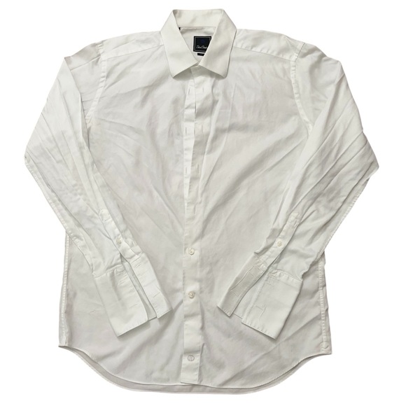 David Donahue Shirt Mens 17-34/35 Long Sleeve Dress Tuxedo French Cuff White - Picture 1 of 6